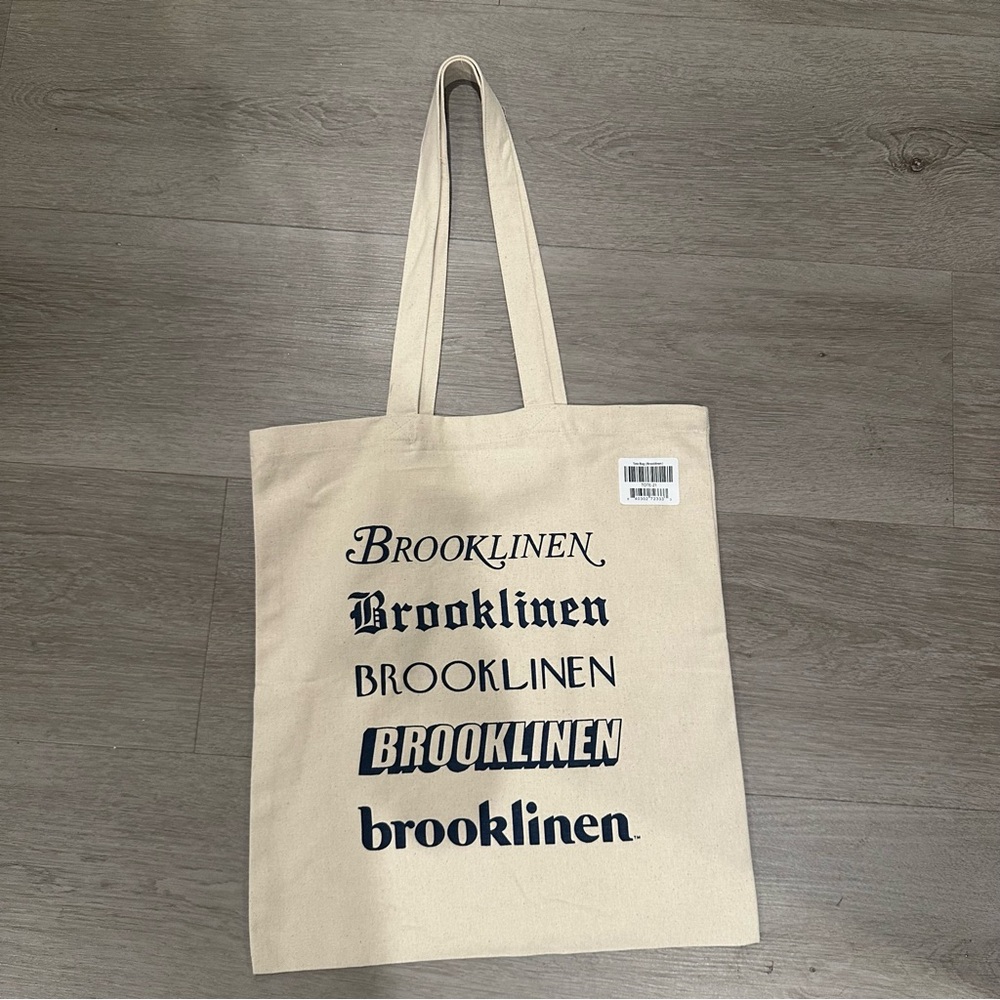 Brooklinen Cream Canvas Tote with Black Logo